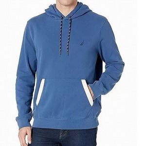 Nautica Mens Sweater Blue Size XL Pullover J-Class Hoodie Pocket